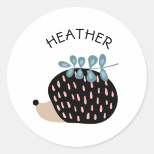 Cute hedgehog names custom template sticker