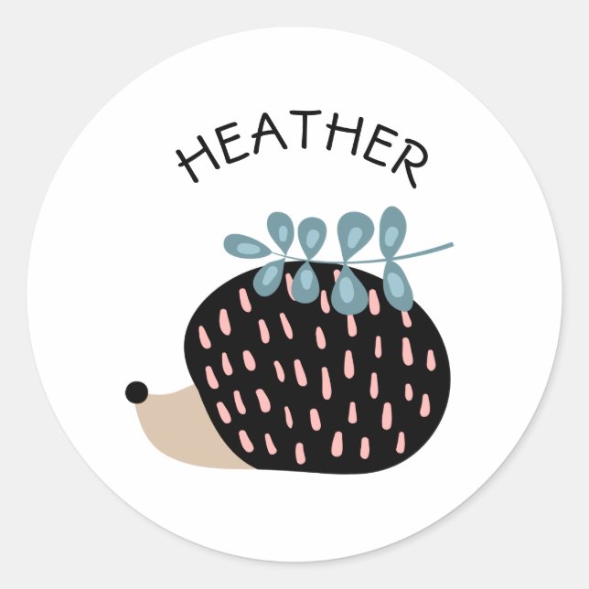 Cute hedgehog names custom template sticker (Front)