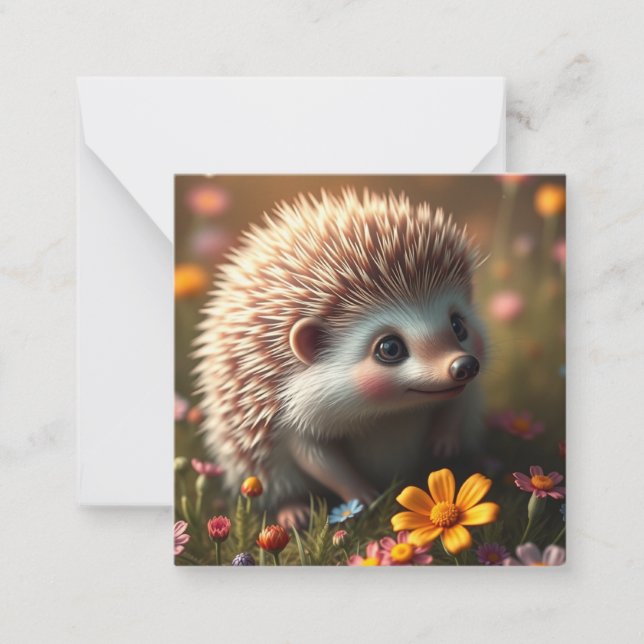 Cute Hedgehog Note Card (Front)