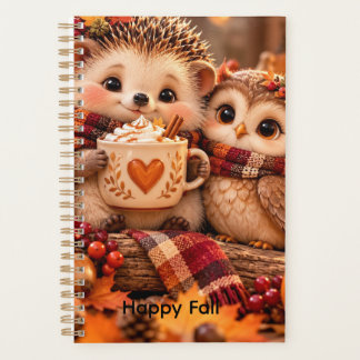 Cute Hedgehog & Owl Planificateur Automnal Modifia