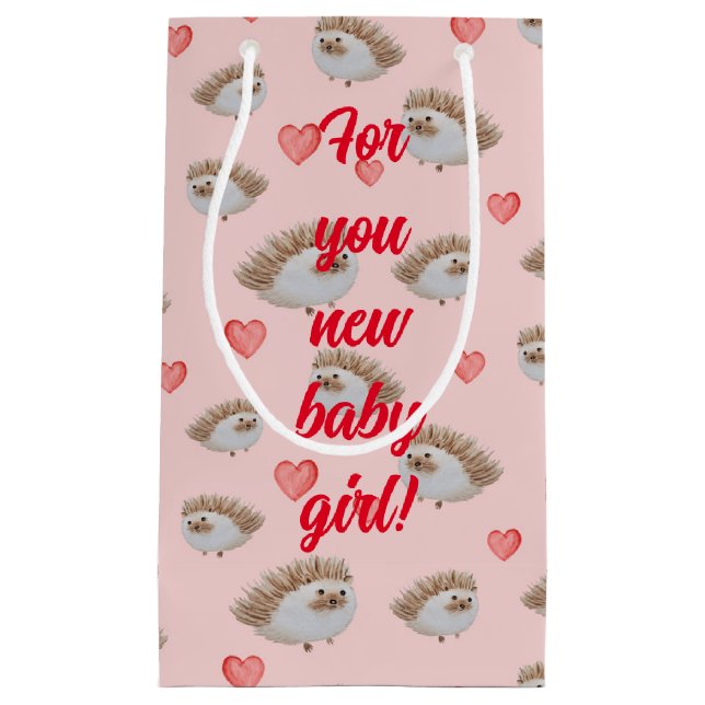 Cute Hedgehog patterned Small Gift Bag (Front)