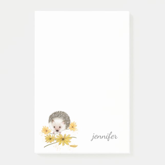 Cute Hedgehog Personalize Post-it® Notes (Front)