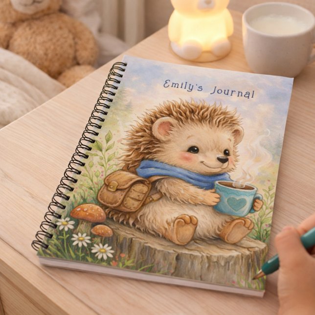 Cute Hedgehog Personalized Kids Journal (Créateur téléchargé)