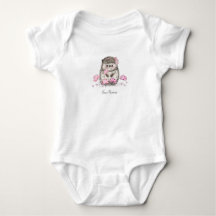 Cute Hedgehog Pink Flowers Name