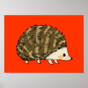 Cute hedgehog poster