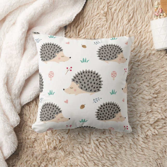 cute Hedgehog printed Throw Pillow (Blanket)