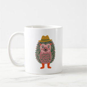 Cute Hedgehog Pup Mug Solid Dusty Pink