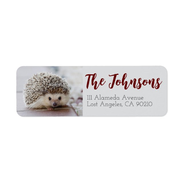 Cute Hedgehog Return Address Labels Animal (Front)