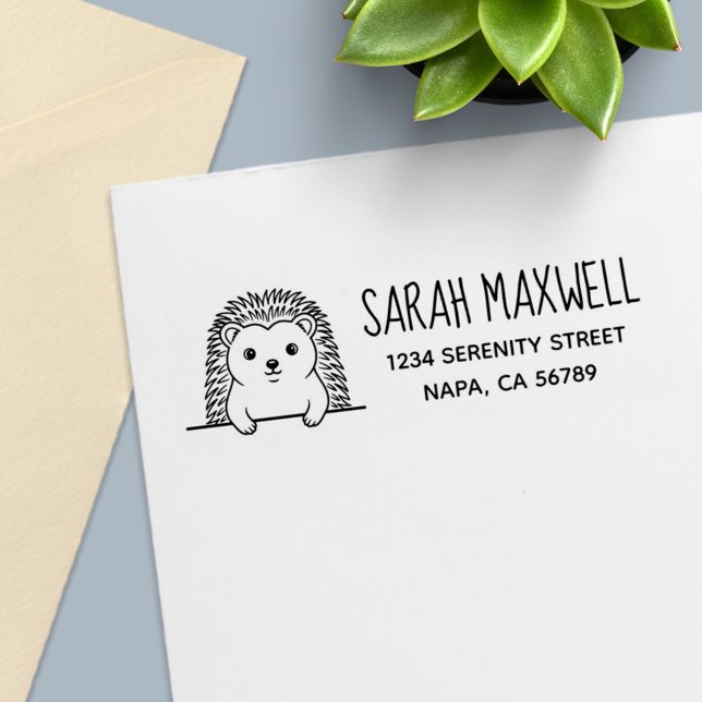 Cute Hedgehog Return Address Self-inking Stamp (Creator Uploaded)