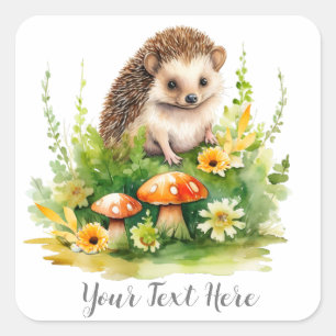 Cute Hedgehog  Square Sticker