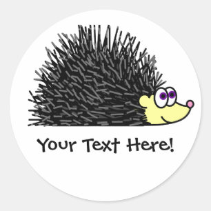 Cute Hedgehog Stickers / Label - Customizable!