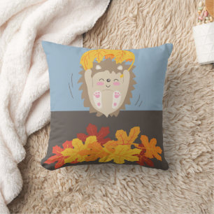 Cute hedgehog throw pillow
