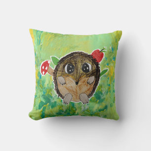 Cute Hedgehog Throw Pillow