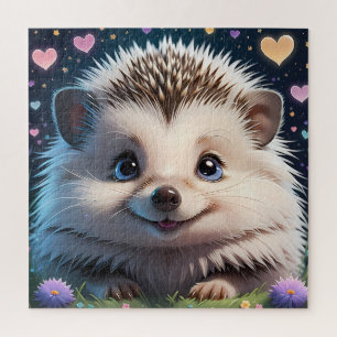 Cute Hedgehog with big blue eyes Jigsaw Puzzle