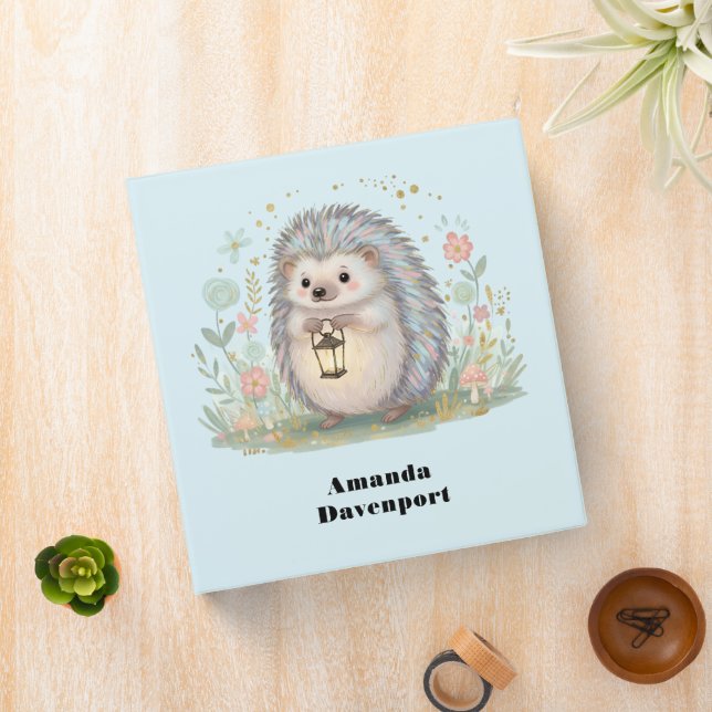 Cute Hedgehog with Lantern Binder (In Situ)