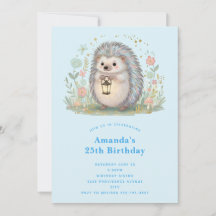Cute Hedgehog with Lantern Birthday