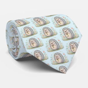 Cute Hedgehog with Lantern Pattern Tie