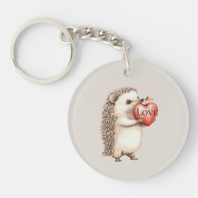 Cute Hedgehog with Red Heart Love (Devant)