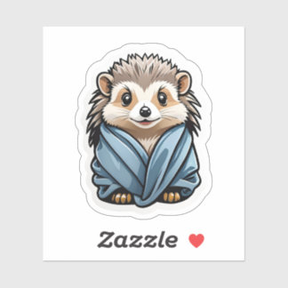 Cute Hedgehog Wrapped in Towel