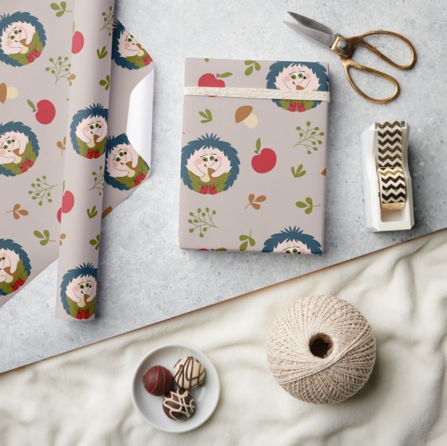 Cute Hedgehog  Wrapping Paper (Crafts)