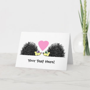Cute Hedgehogs In Love Card