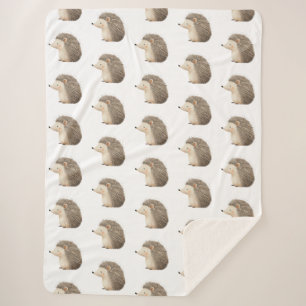 Cute Hedgehogs Sherpa Blanket