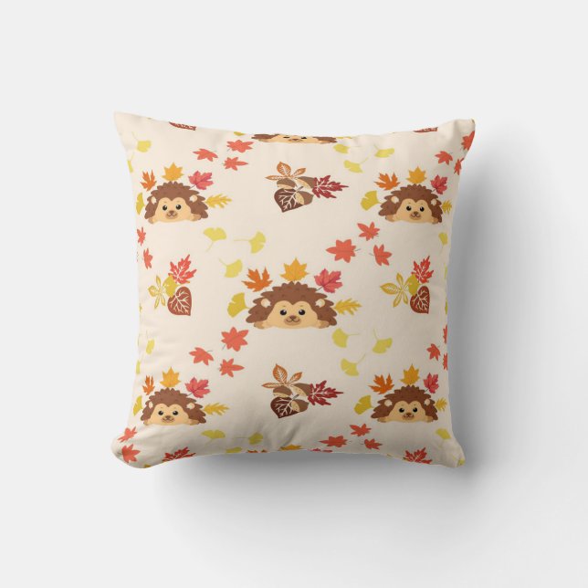 cute hedgehogs  throw pillow (Front)