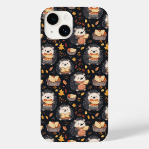 Cute Hedgehogs with Bread and Autumn Leaves  Case-Mate iPhone 14 Case