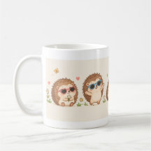 Cute Hedgehogs with Sunglasses Pattern Adorable