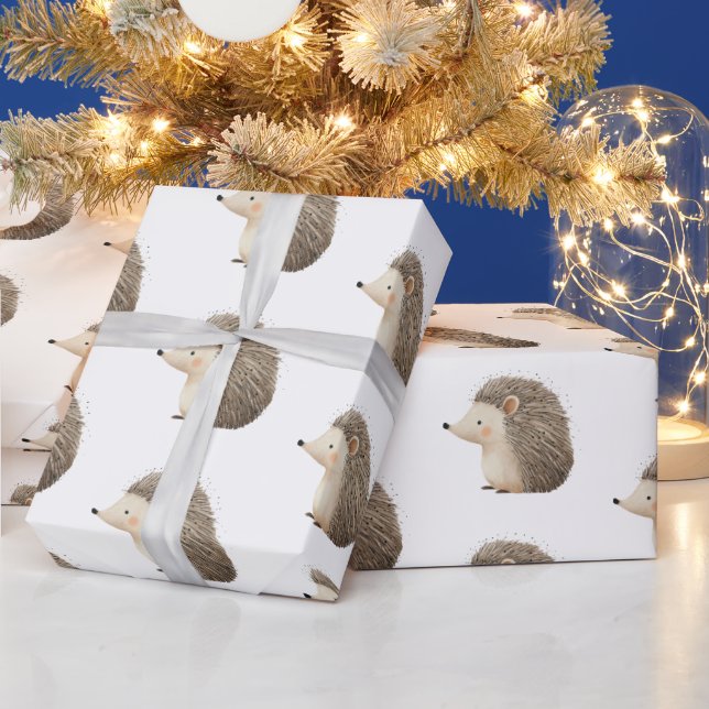 Cute Hedgehogs Wrapping Paper (Holidays)