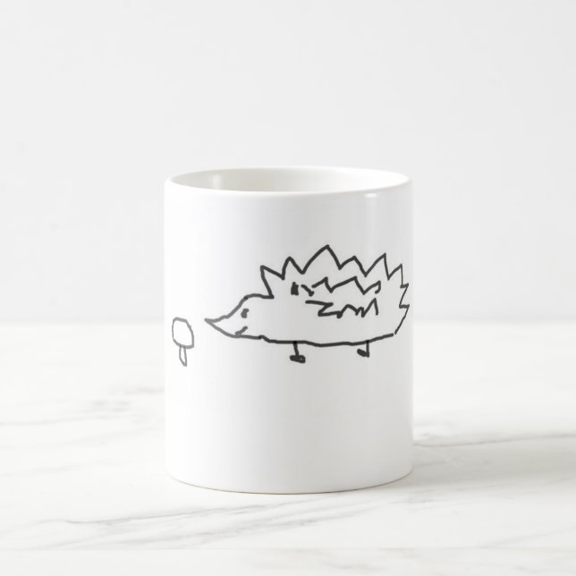 Cute Hedghehog and Mushroom Mug (Center)