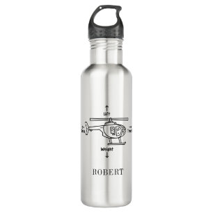 Cute Helicopter Four Forces Illustration Custom 710 Ml Water Bottle