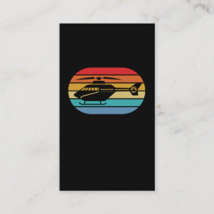 Cute Helicopter Retro Aviation Business Card