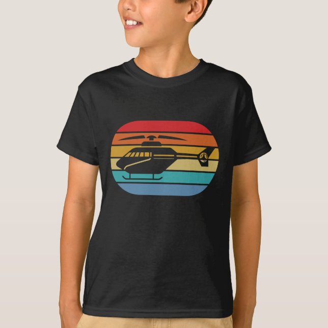 Cute Helicopter Retro Aviation T-Shirt (Front)