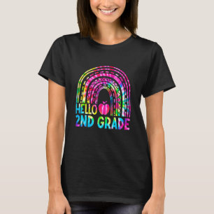 Cute Hello 2nd Grade Tie Dye Rainbow Back To Schoo T-Shirt