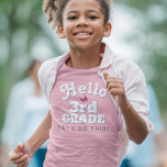 Cute Hello 3rd Grade Back to School T-Shirt<br><div class="desc">A cute pink tshirt for back to school,  this simple design has large lettering spelling out "Hello 3rd Grade LET'S DO THIS!". You can edit the text with any text you wish,  including changing the grade level. I colourful butterfly adds fun to the design.</div>