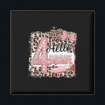 Cute Hello 4th Grade Pink Leopard Back To School G Magnet<br><div class="desc">Cute Hello 4th Grade Pink Leopard Back To School Girls Kids</div>