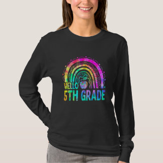 Cute Hello 5th Grade Rainbow Tie Dye Back To Schoo T-Shirt