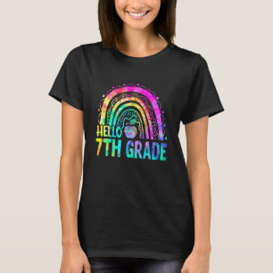 Cute Hello 7th Grade Rainbow Tie Dye Back To Schoo T-Shirt
