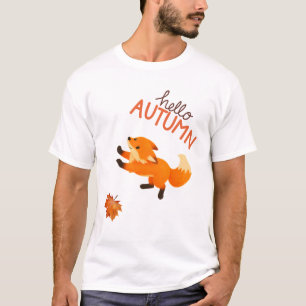 Cute Hello Autumn Fall Leaves Men's T-Shirt