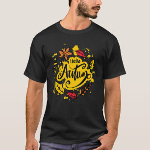 Cute Hello Autumn Season Thanksgiving And Fall Col T-Shirt