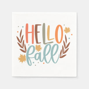 Cute Hello Fall Napkin