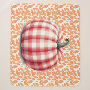 Cute hello fall plaid pumpkin sherpa blanket