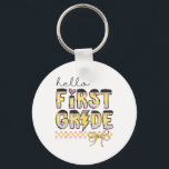 Cute Hello First Grade Pencil Bow Back To School G Keychain<br><div class="desc">Cute Hello First Grade Pencil Bow Back To School Girls Kids</div>