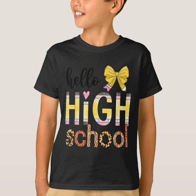 Cute Hello High School Animal Print Teacher Back T T-Shirt (Front)