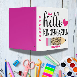 Cute Hello Kindergarten  Binder