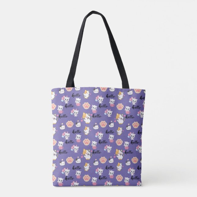 cute hello kitty   tote bag (Back)