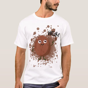 Cute Hello Nut Cartoon Character T-Shirt
