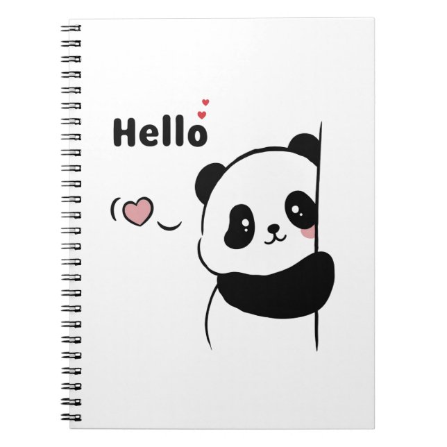 Cute Hello Panda Notebook (Front)