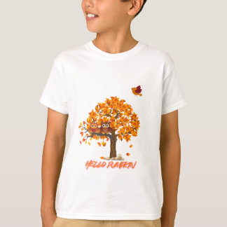 “Cute Hello Pumpkin Kids T-Shirt – Fall & Hallowee